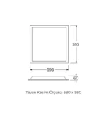 Gecem Baste 60x60 36W S/A Steril Ortam Armatürü - Görsel 2