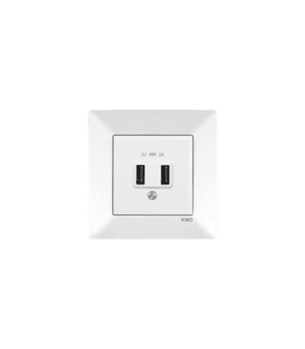 Viko Meridian Beyaz USB Şarj Prizi 5V-2A
