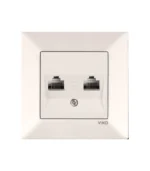 Viko Karre/Meridian Krem İkili Data Prizi (2 X RJ45 CAT5E) (Çerçeve Hariç) - Görsel 2