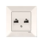 Viko Karre/Meridian Krem İkili Data Prizi (2 X RJ45 CAT5E) (Çerçeve Hariç)