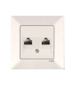 Viko Karre/Meridian Krem İkili Data Prizi (2 X RJ45 CAT5E) (Çerçeve Hariç)