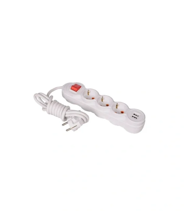 Pelsan USB Çocuk Korumalı Üçlü 3 Metre Kablolu Grup Priz