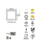 Cata CT-5658 20W Plus Led Panel Armatür Beyaz Işık - Görsel 4