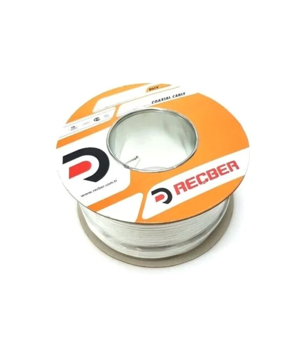Reçber RG6 U6 PHY-PVC Cu/Cu Anten Kablosu Eca Beyaz
