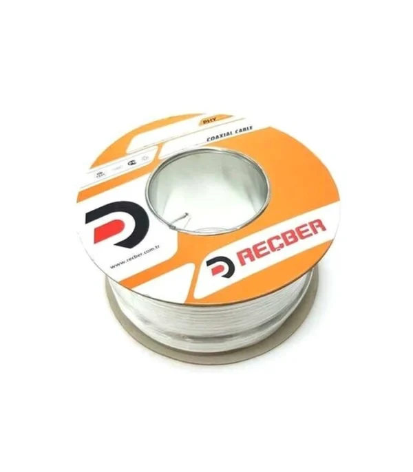 Reçber RG6 U6 PHY-PVC Cu/Cu Anten Kablosu Eca Beyaz 600lük