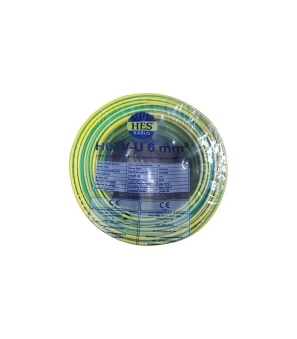Hes Nya Kablo 6 mm² Sarıyeşil ( H07v-R)