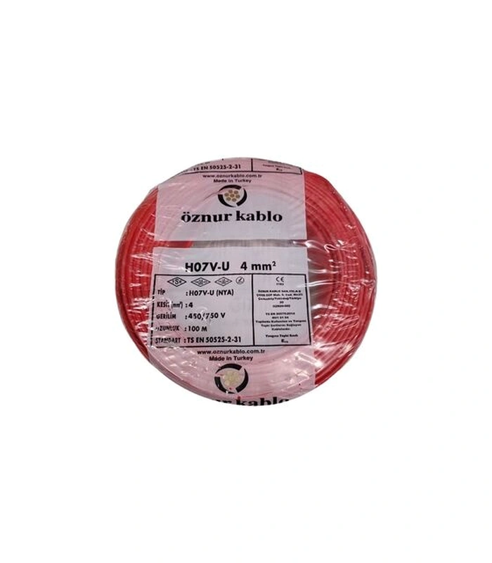 Öznur Nya Kablo 4 mm² Kırmızı ( H07v-U )