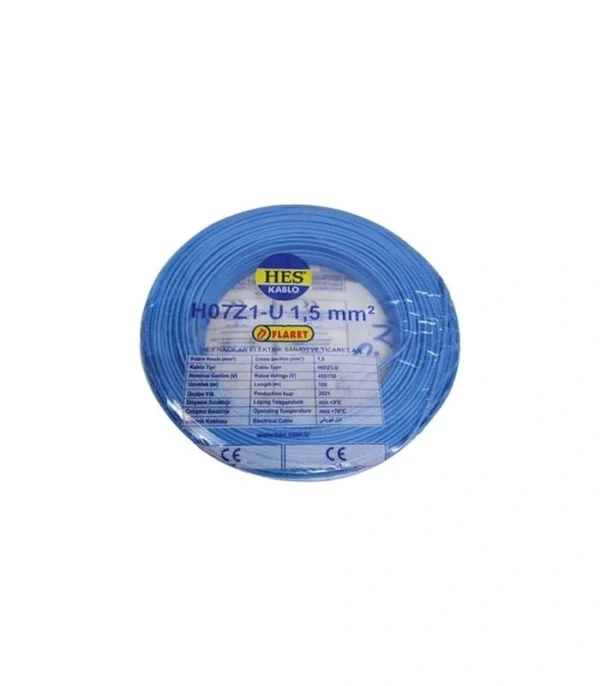 Hes Nya Kablo 1,5 Mm Mavi (H07z1-U) Halojen Free