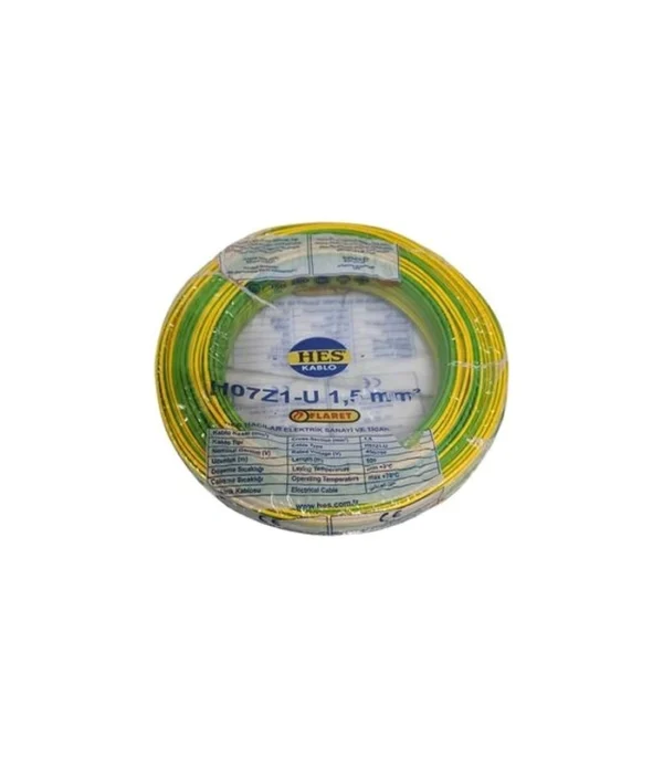 Hes Nya Kablo 1,5 Mm Sarıyeşil (H07z1-U) Halojen Free