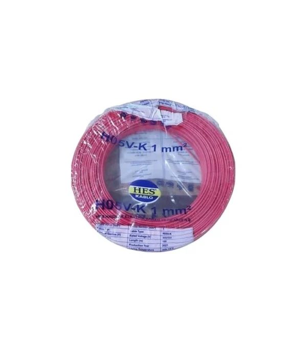 Hes Nyaf Kablo 1 mm² Kırmızı (H05v-K)