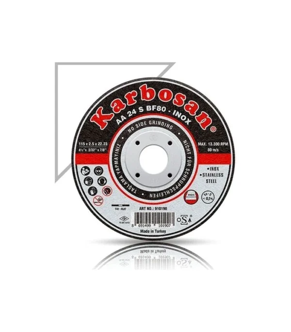 Karbosan 115X1.0X22.23 910380 Aa 54 R BF80 Düz Paslanmaz Çelik (Inox) Ince Kesme Taşı
