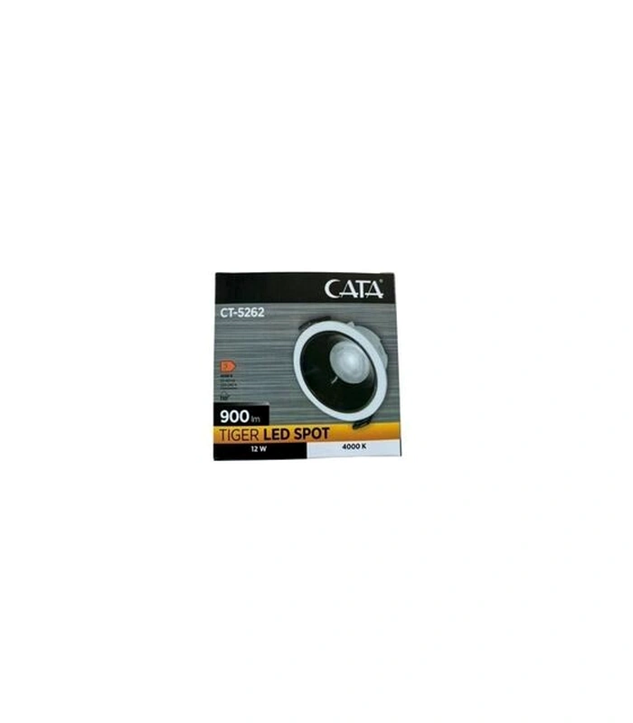 Cata CT-5262 12W Tiger Led Armatür Siyah Kasa 4000K