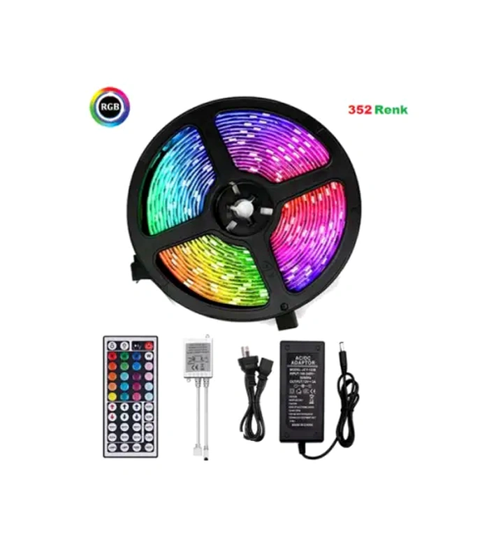 Cata CT-4558 Rgb Şerit Led Seti (5 Mt Rgb Led 15 Renk+Trafo+Rgb Kumanda)