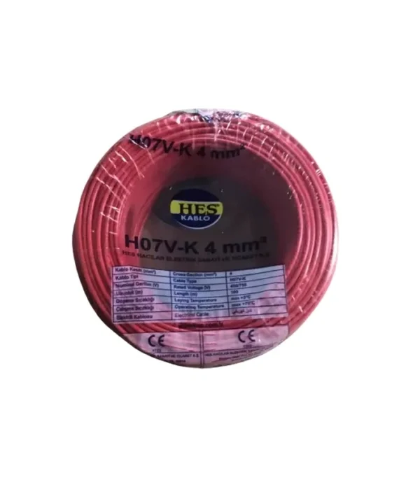 Hes Nyaf Kablo 4 mm² Kırmızı (H07v-K)