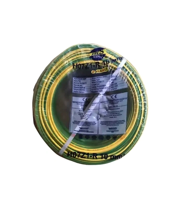 Hes Nya Kablo 10 mm Sarıyeşil H07Z1-R Halojen Free