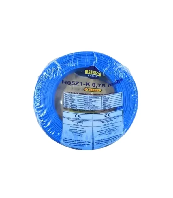Hes Nyaf Kablo 0,75 mm² Mavi (H05z1-K) Halojen Free