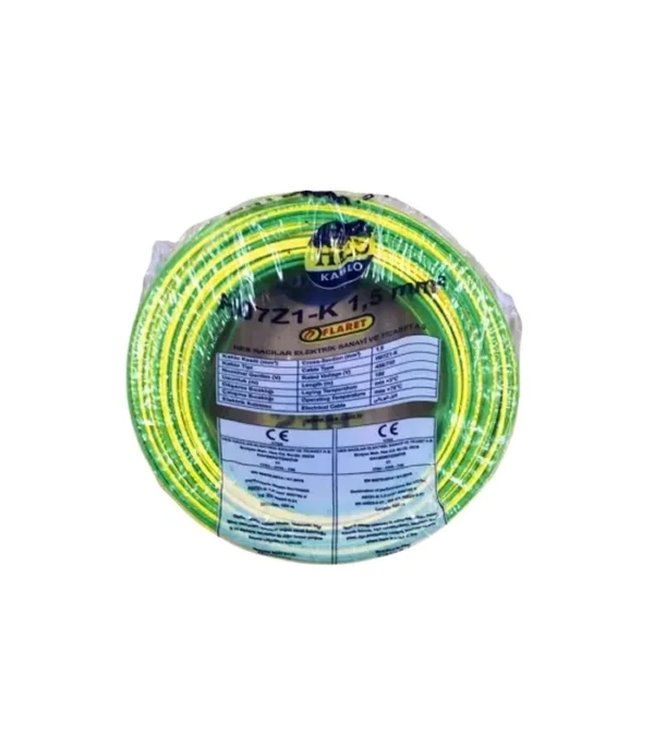 Hes Nyaf Kablo 1,5 Mm Sarıyeşil (H07z1-K) Halojen Free