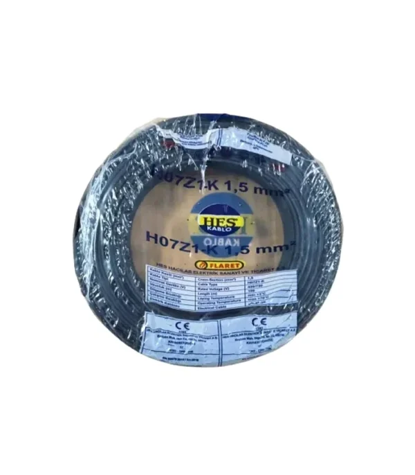 Hes Nyaf Kablo 1,5 Mm Siyah (H07z1-K) Halojen Free
