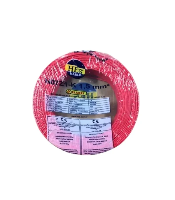 Hes Nyaf Kablo 1,5 Mm Kırmızı (H07z1-K) Halojen Free