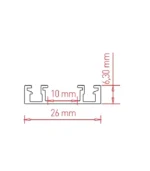 ACK AD45-91001 1 Metre Siyah Slim Magnet Ray Sıva Üstü - Görsel 2
