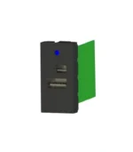 Nead 2162-S 45X22,5 Çiftli USB Şarj Adaptörü Type A/C Siyah - Görsel 2