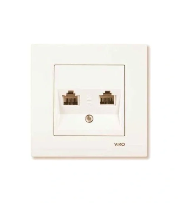 Viko Karre/Meridian Krem İkili Data Prizi (2 X RJ45 CAT6) (Çerçeve Hariç)