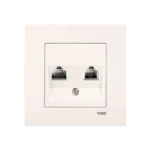 Viko Karre/Meridian Krem Data-Nümeris Telefon Prizi (RJ45 CAT6 - RJ11) (Çerçeve Hariç)