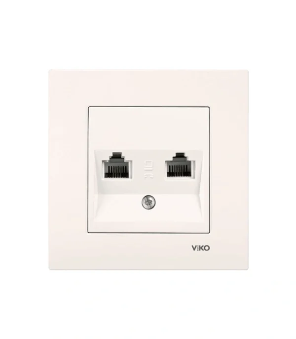 Viko Karre/Meridian Krem İkili Nümeris Cat3 (Çerçeve Hariç)