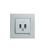 Viko Novella/Trenda Gümüş USB Şarj Prizi 5V-2A (Mekanizma+Kapak+Çerçeve) - Görsel 2