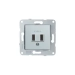 Viko Novella/Trenda Gümüş USB Şarj Prizi 5V-2A (Mekanizma+Kapak+Çerçeve)