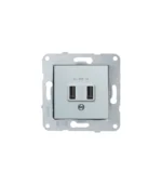 Viko Novella/Trenda Gümüş USB Şarj Prizi 5V-2A (Mekanizma+Kapak+Çerçeve)